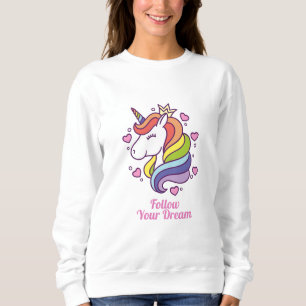 Sweatshirt Kawaii Colorful Rainbow Unicorn Dreams