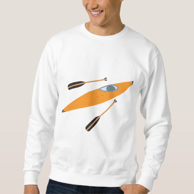 Sweatshirt Kayak orange avec des aviron (Devant)