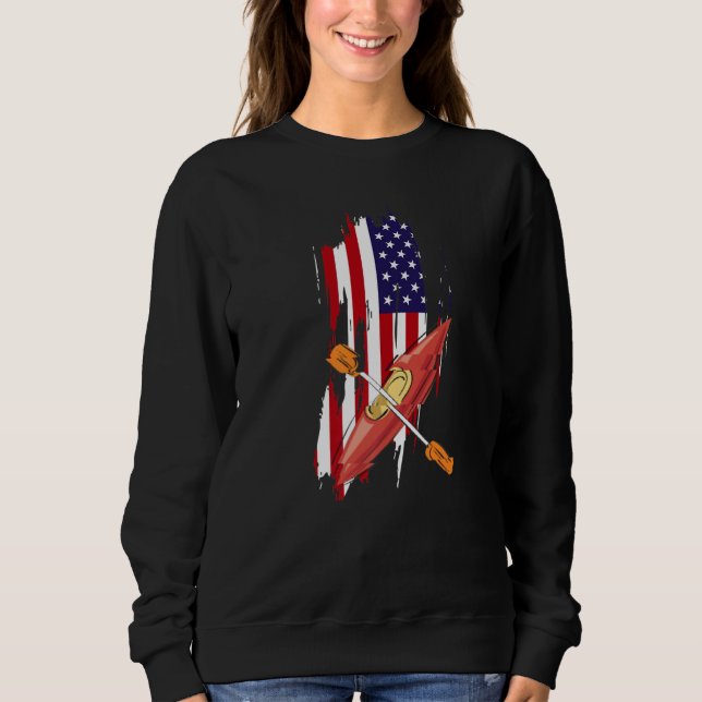 Sweatshirt Kayaking USA Flag Boating  Kayaker Kayak Expert Gr (Devant)