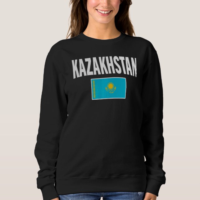 Sweatshirt Kazakhstan Kazakhstan Drapeau Souvenir Premium (Devant)