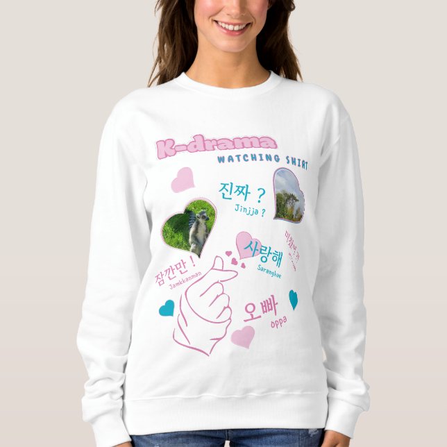 Sweatshirt Kdrama 2 Photo Collage korean hangul typographie (Devant)