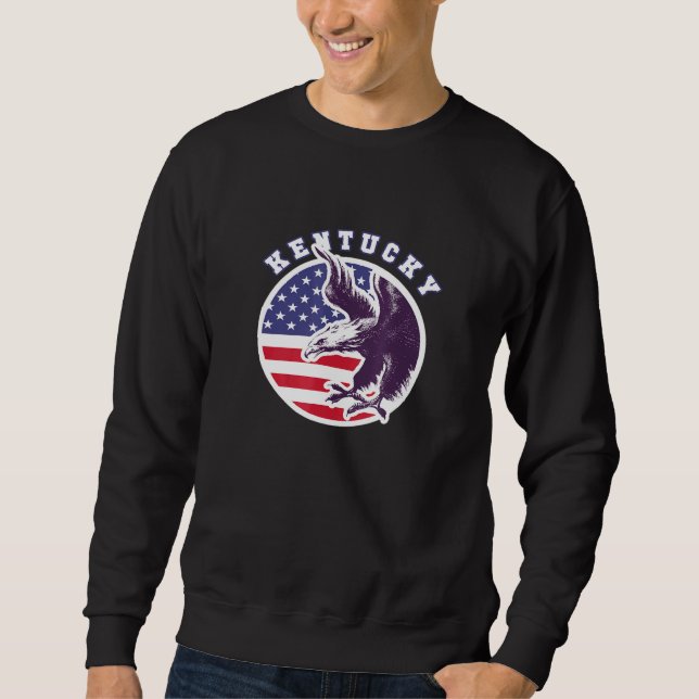 Sweatshirt Kentucky American Patriot Veteran Eagle Pride Stat (Devant)