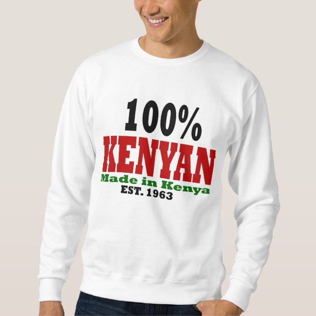 Sweatshirt Kenyan 100% fait dans le T-shirt du Kenya (Devant)