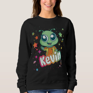 Sweatshirt KEVIN - Nom du garçon mignon avec un Alien mignon