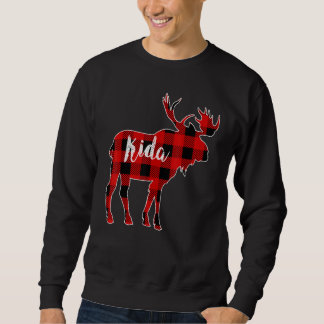 Sweatshirt Kida Moose Red Buffalo Plaid Matching Famille Chri