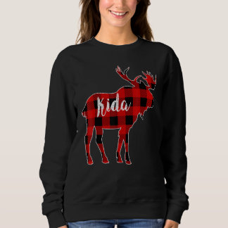 Sweatshirt Kida Moose Red Buffalo Plaid Matching Famille Chri