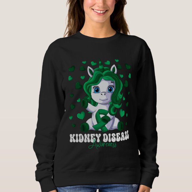 Sweatshirt Kidney Disease Awareness Month Green Ribbon Unicor (Devant)