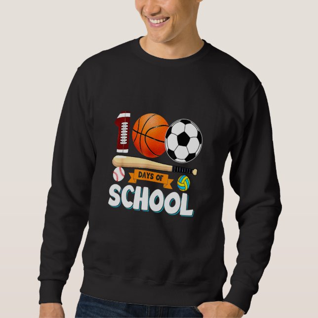 Sweatshirt Kids 100 Days Of School Sports Happy 100Th Day Of  (Devant)