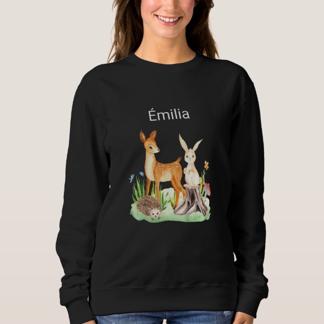 Sweatshirt Kids Animal deer rabbit hedgehog Émilia (Devant)