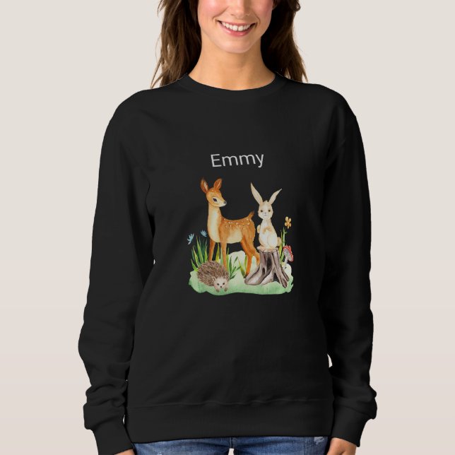 Sweatshirt Kids Animal deer rabbit hedgehog Emmy Premium (Devant)