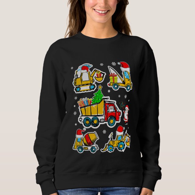 Sweatshirt Kids Construction Vehicle Christmas Crane Truck Sa (Devant)