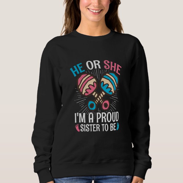 Sweatshirt Kids Sibling Gender Reveal Quote for a Gender Reve (Devant)