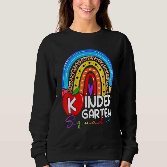 Sweatshirt Kindergarten Boho Rainbow Teacher Team Kinder Squa (Devant)