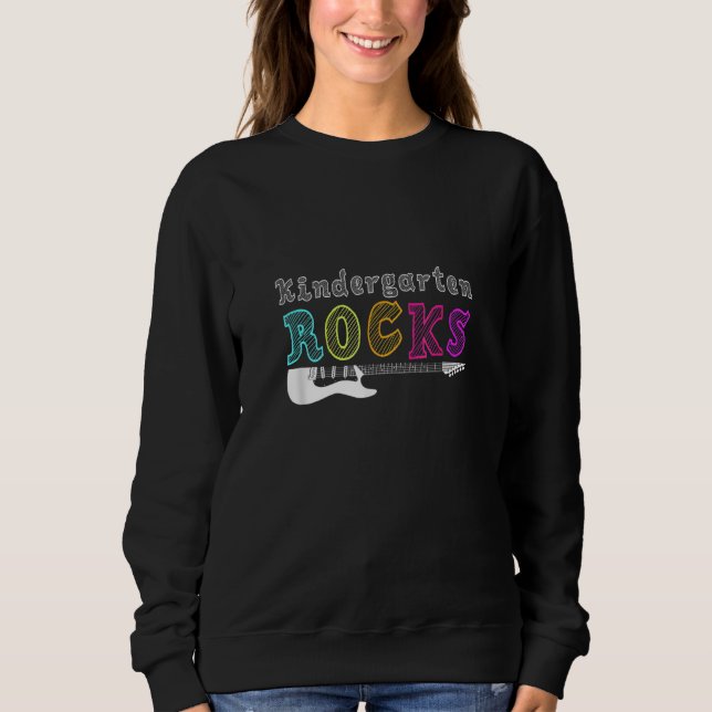 Sweatshirt Kindergarten Rocks With Guitar Back To School Stud (Devant)
