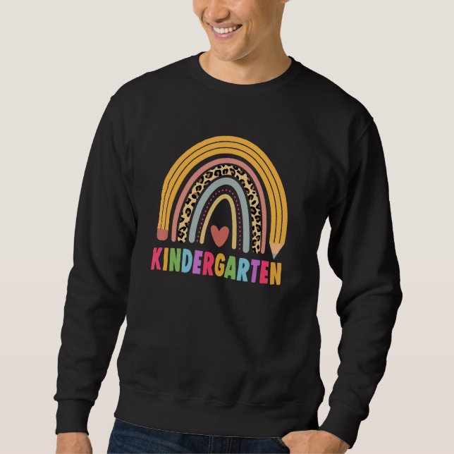 Sweatshirt Kindergarten Teacher Student Boho Rainbow Back To  (Devant)