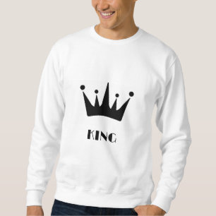 Sweatshirt KING Texte personnalisé Couronne de couleur noire