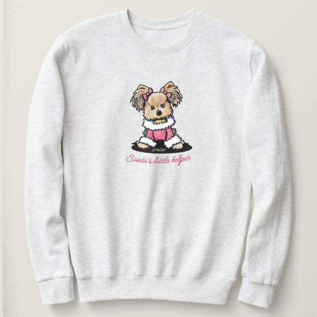Sweatshirt KiniArt Christmas Yorkie (Design devant)