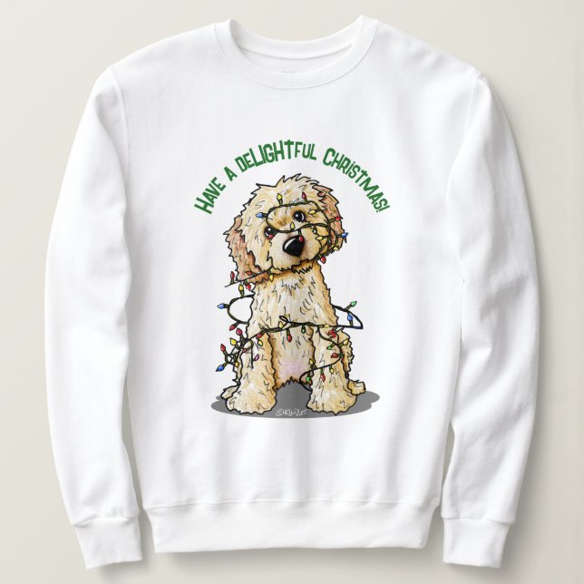 Sweatshirt KiniArt Goldendoodle délicieux Noël (Design devant)