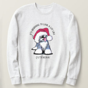 Sweatshirt KiniArt Old English Sheepdog Noël