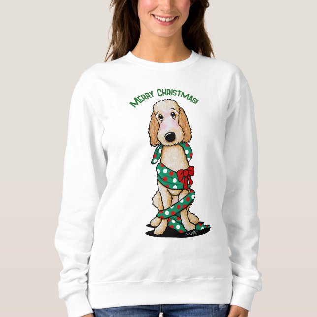 Sweatshirt KiniArt Shaved Goldendoodle Noël (Devant)