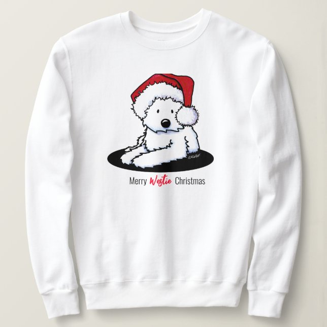 Sweatshirt KiniArt Westie Chien Noël (Design devant)