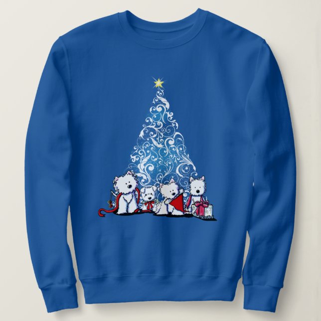 Sweatshirt KiniArt Westie Terrier Noël (Design devant)