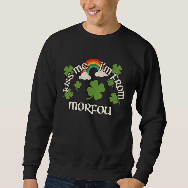 Sweatshirt Kiss Me Shamrock  City St Patrick's Day Morfou (Devant)