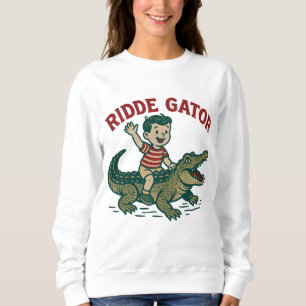 Sweatshirt Kitsch Floridien Rétro Crocodile Ridicule Alligato