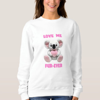 Sweatshirt Koala Bear Hugging Coeur rose Saint Valentin Cadea