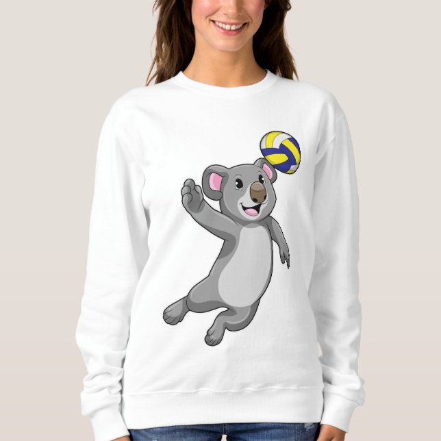 Sweatshirt Koala comme joueur de volleyball avec volleyball (Devant)