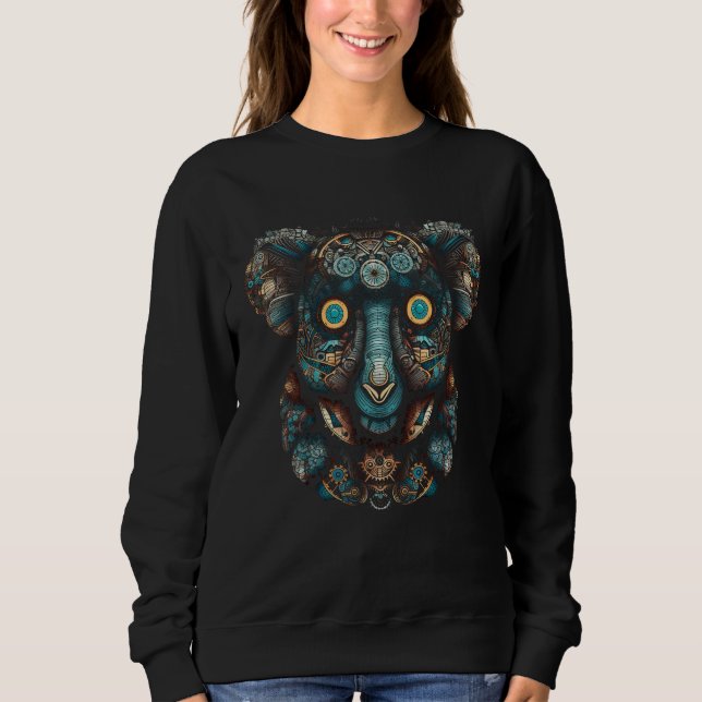 Sweatshirt Koala Figurative Fantasy Mandala Animal Koala (Devant)