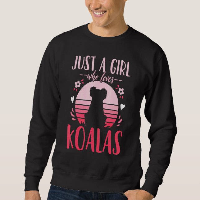 Sweatshirt Koala Juste Une Fille Qui Aime Koalas Retro (Devant)