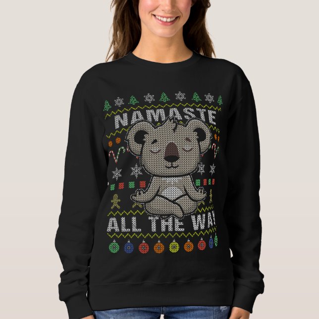 Sweatshirt Koala Namaste Tout Au Long De Noël Laide (Devant)