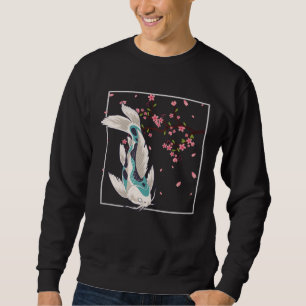 Sweatshirt Koi Poisson Fleur de cerisier Japonais Pêche à la