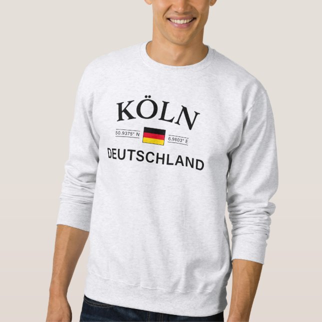 Sweatshirt Koln (Cologne) Deutschland coordonne allemand (Devant)
