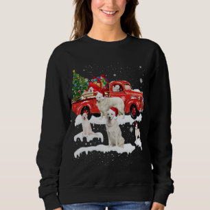 Sweatshirt Kuvasz Chien équitation Camion Rouge Joyeux Noël N