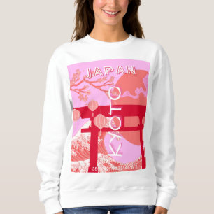 Sweatshirt Kyoto Japon Travel Art, Art de Voyage rose