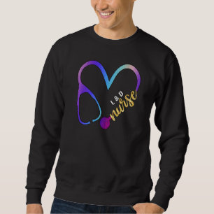 Sweatshirt L D Nurse Watercol Parties scintillant Amour Coeur