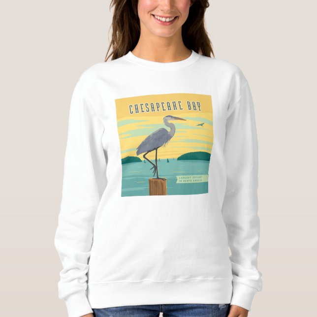 Sweatshirt La Baie De Chesapeake Le Plus Grand Estuaire D'Amé (Devant)