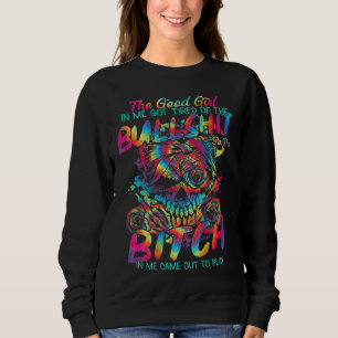 Sweatshirt La Bonne Fille En Moi Tattoo Rose crâne