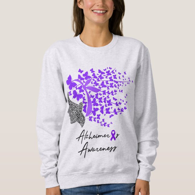 Sweatshirt La conscience du papillon Alzheimer tourbillonne e (Devant)