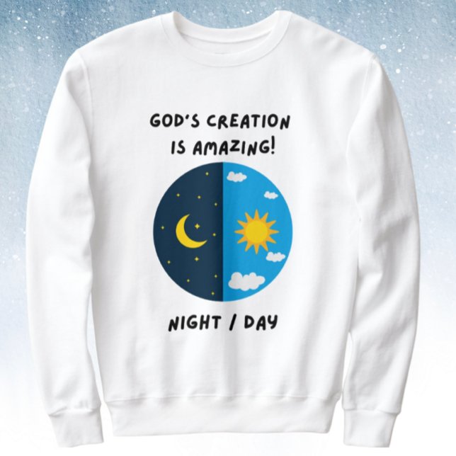 Sweatshirt La création de Dieu jour et nuit (Créateur téléchargé)