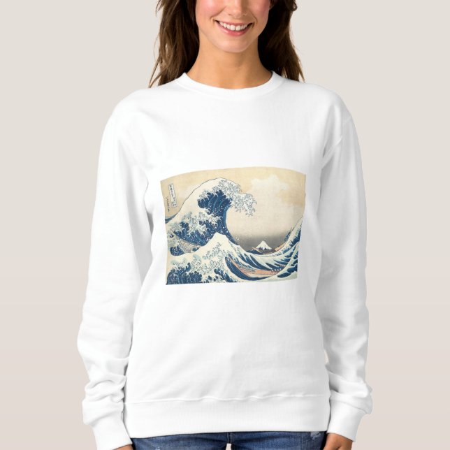 Sweatshirt La grande vague au large de Kanagawa - Katsushika  (Devant)