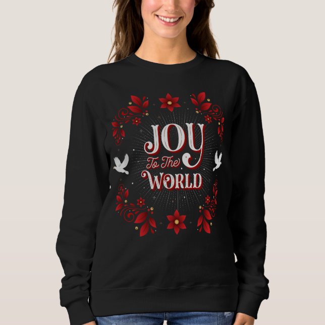 Sweatshirt La joie des femmes au rouge de Noël du monde (Devant)