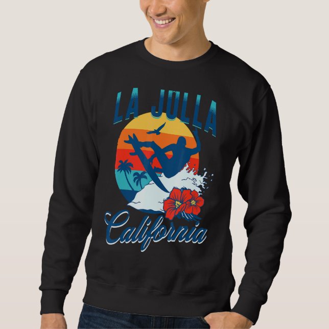 Sweatshirt La Jolla California Beach Surf Vacances été Vin (Devant)