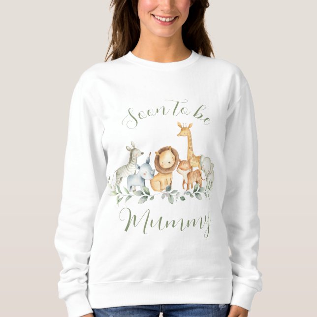 Sweatshirt La jungle lunaire Animaux La verdure Bientôt être  (Devant)