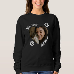 Sweatshirt "La meilleure maman de chat" Cœur de photo personn