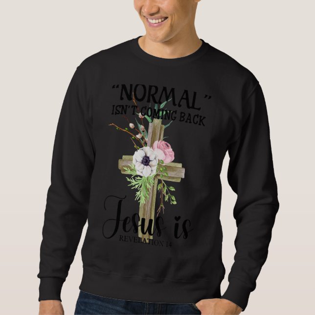 Sweatshirt La Normale Ne Revient Pas, Jésus, Chrétien (Devant)