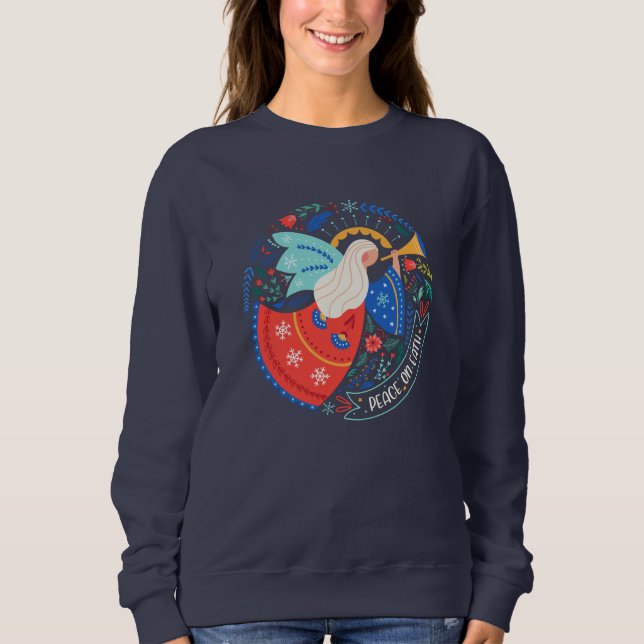 Sweatshirt La paix sur Terre Angel Design (Devant)