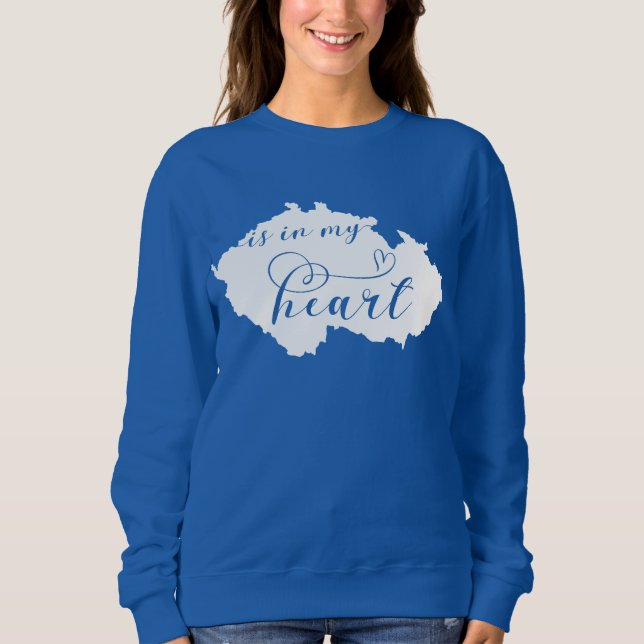 Sweatshirt La République Tchèque Est Dans Mon Coeur (Devant)